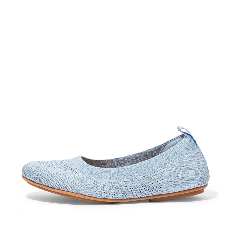 Fitflop ALLEGRO Airyknit Ballet Flats Pale Blue-Silver