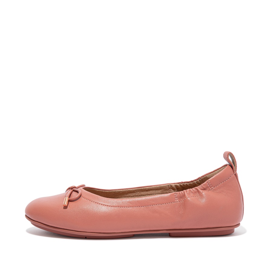 Fitflop ALLEGRO Bow Leather Ballet Flats Warm Rose