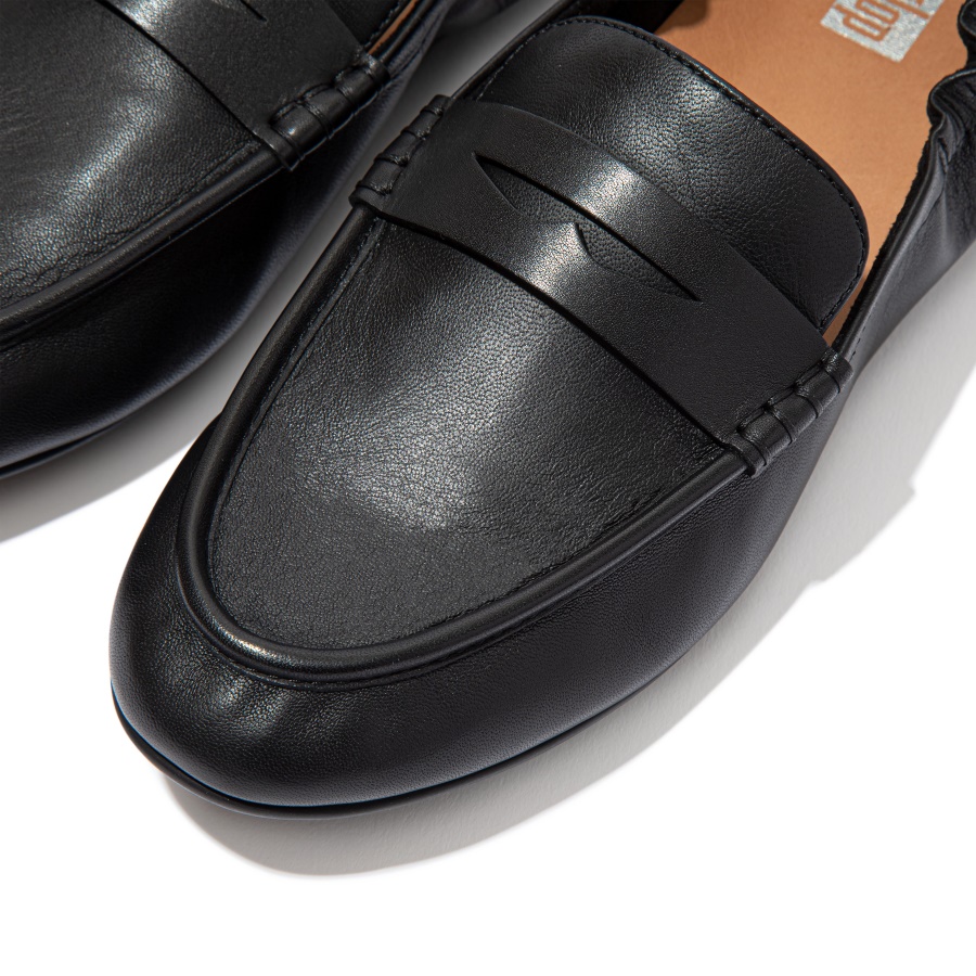 Fitflop ALLEGRO Leather Penny Loafers All Black