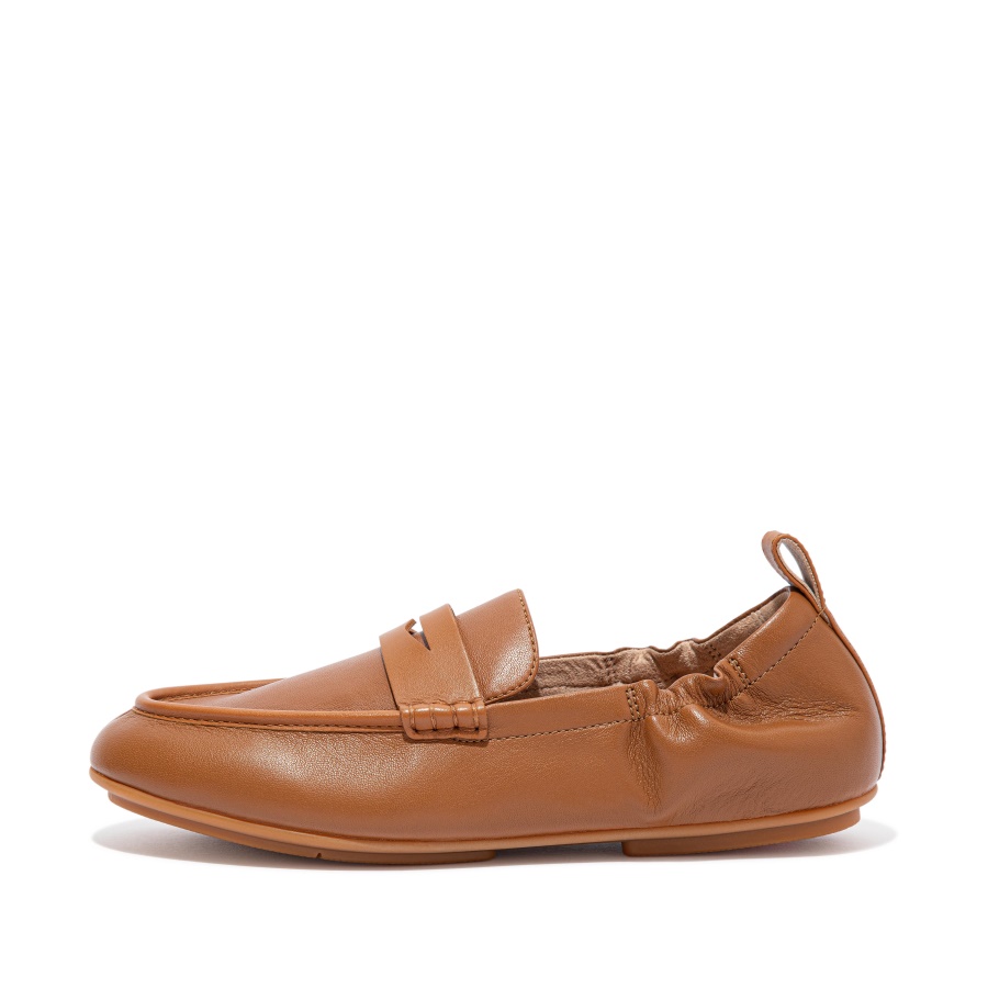 Fitflop ALLEGRO Leather Penny Loafers Light Tan