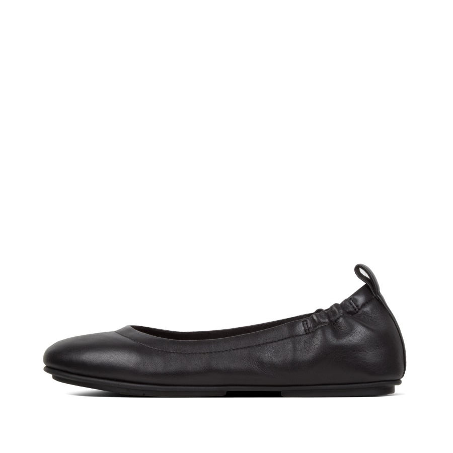 Fitflop ALLEGRO Soft Leather Ballet Flats Black