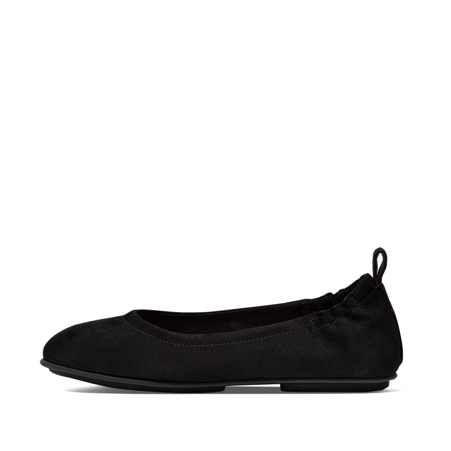 Fitflop ALLEGRO Suede Ballet Flats All Black