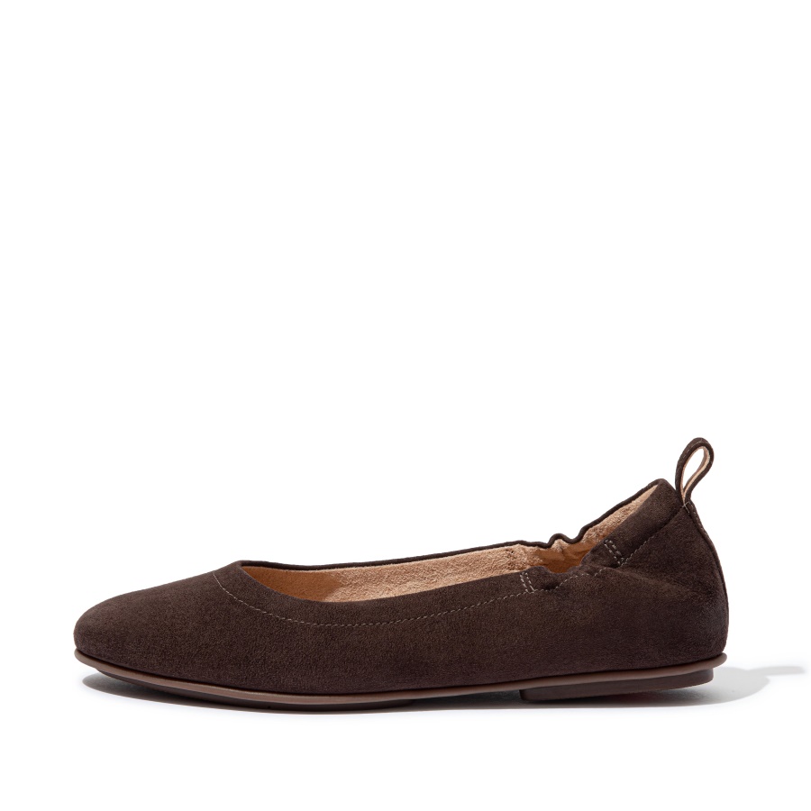 Fitflop ALLEGRO Suede Ballet Flats Brown Mix