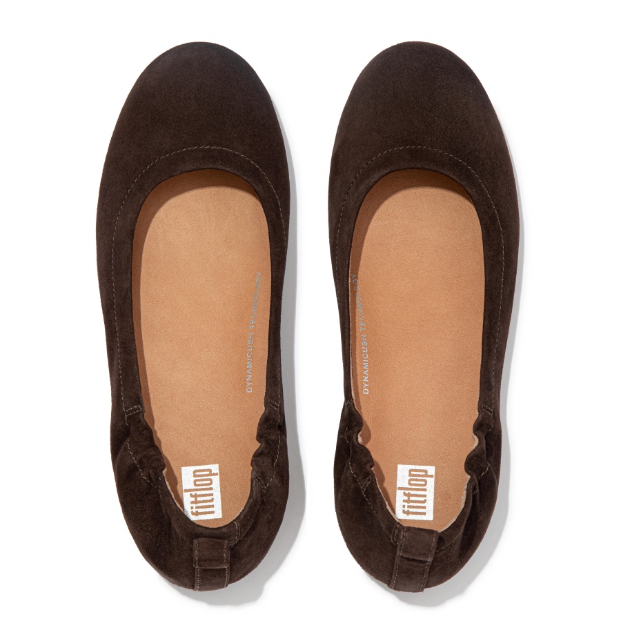 Fitflop ALLEGRO Suede Ballet Flats Brown Mix