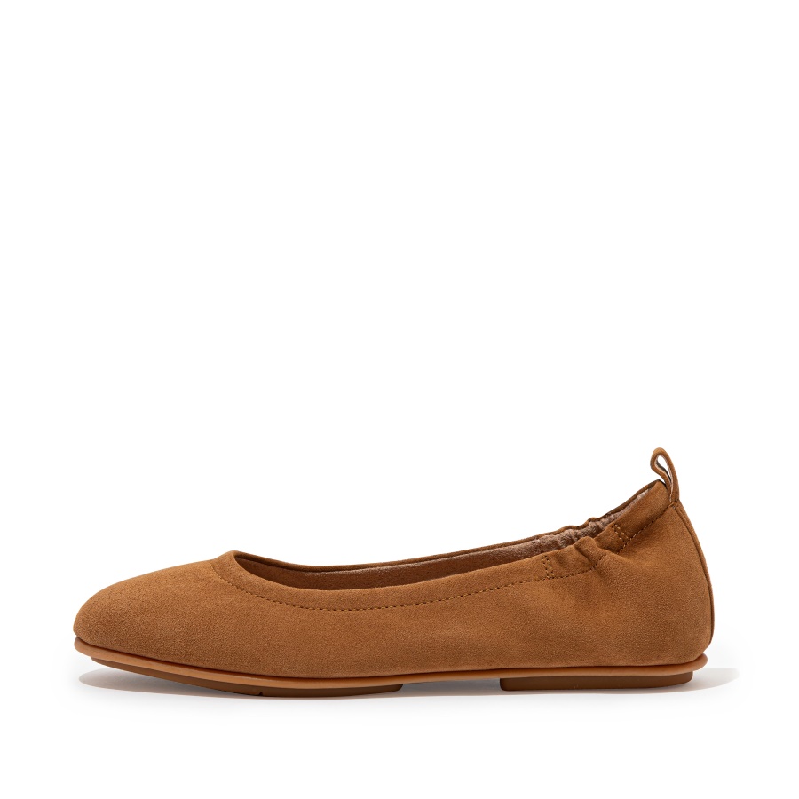 Fitflop ALLEGRO Suede Ballet Flats Light Tan