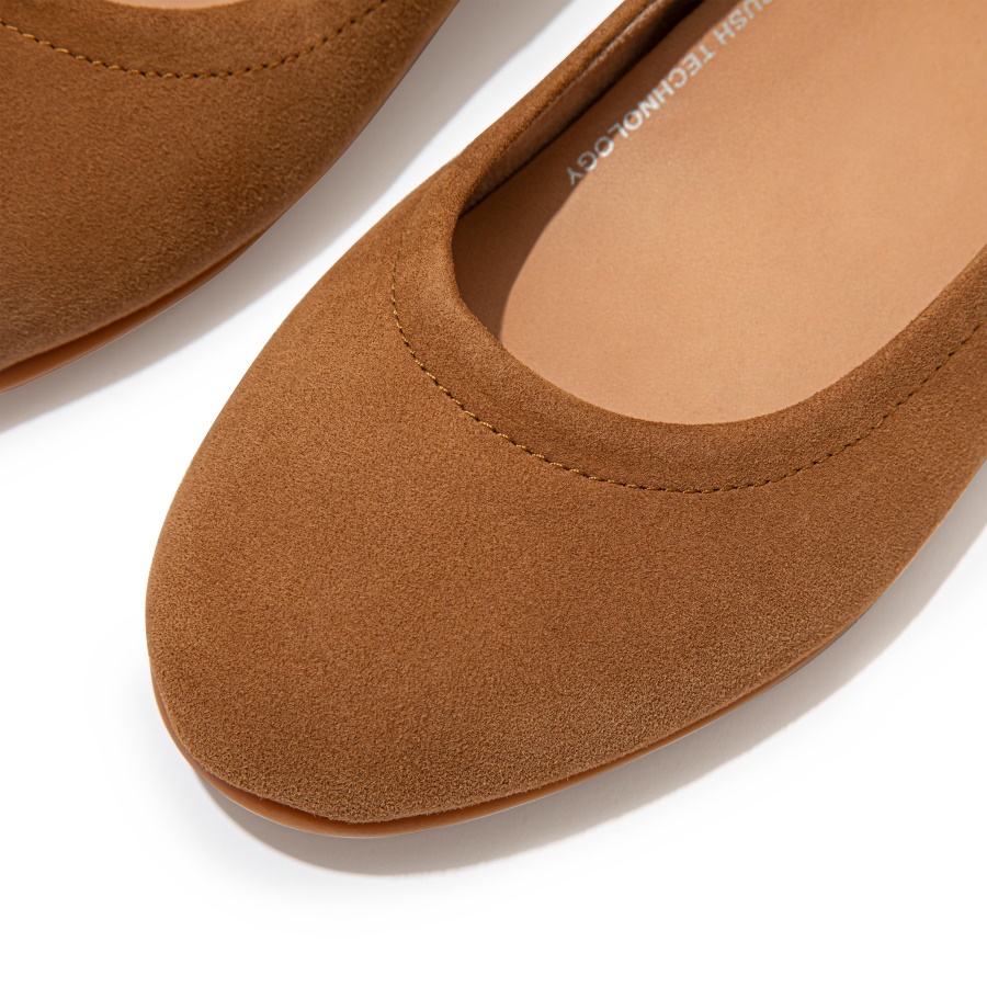 Fitflop ALLEGRO Suede Ballet Flats Light Tan