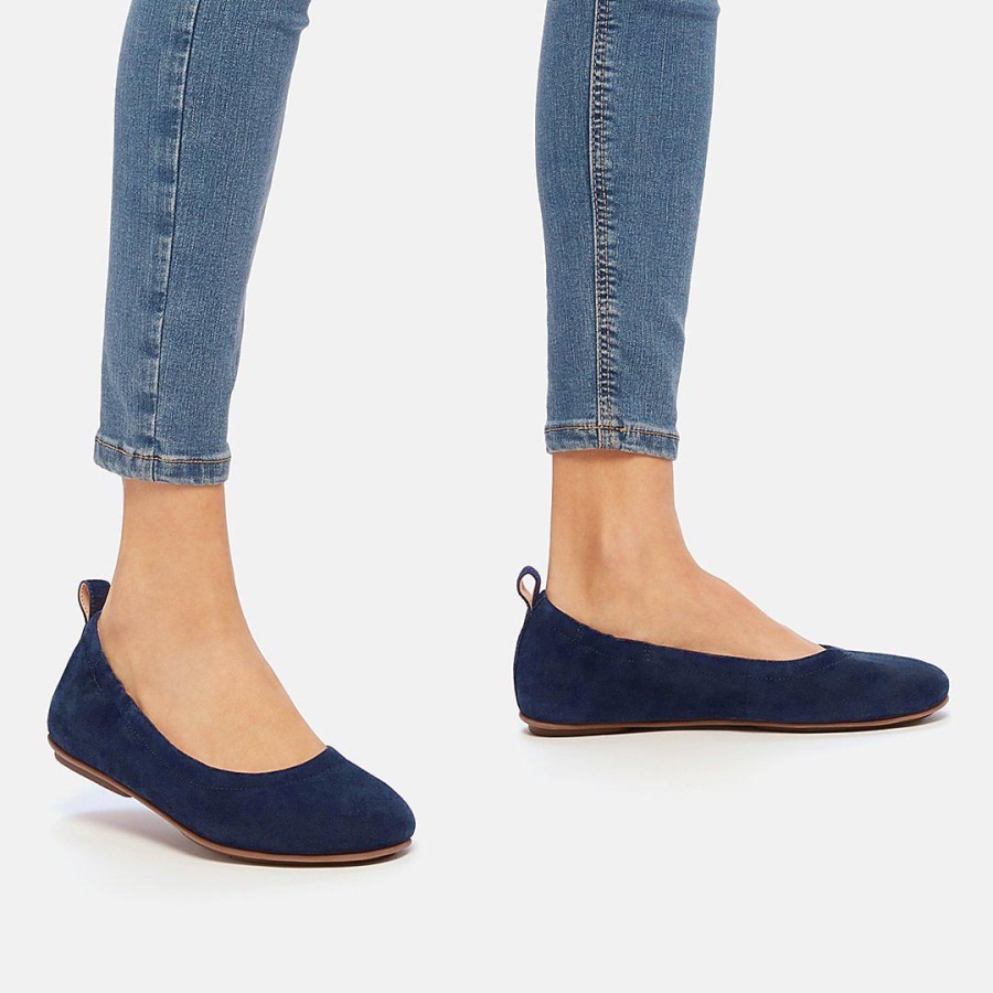 Fitflop ALLEGRO Suede Ballet Flats Midnight Navy