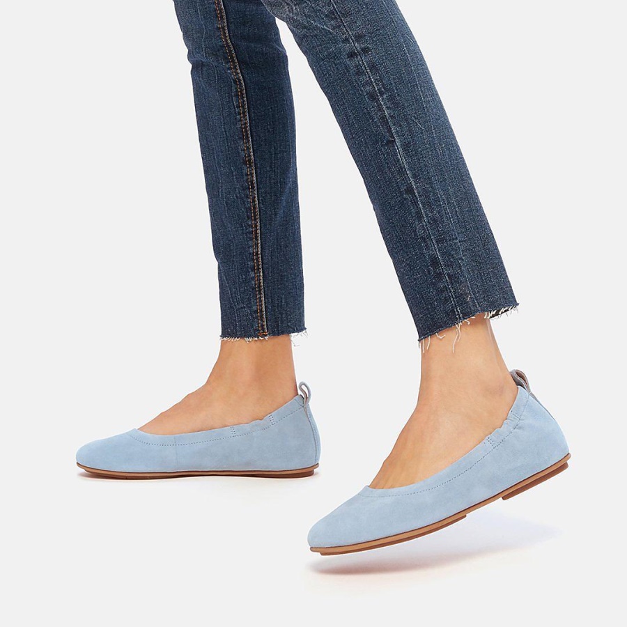 Fitflop ALLEGRO Suede Ballet Flats Pale Blue