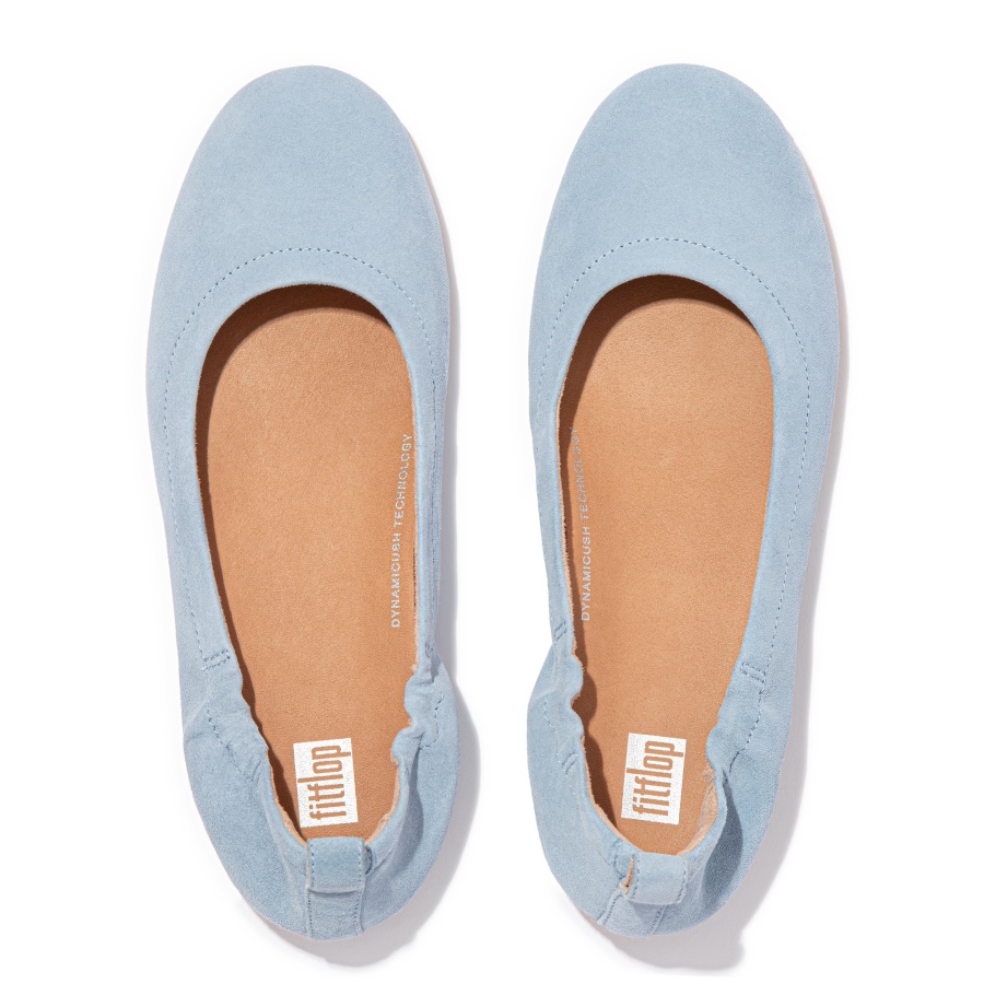 Fitflop ALLEGRO Suede Ballet Flats Pale Blue