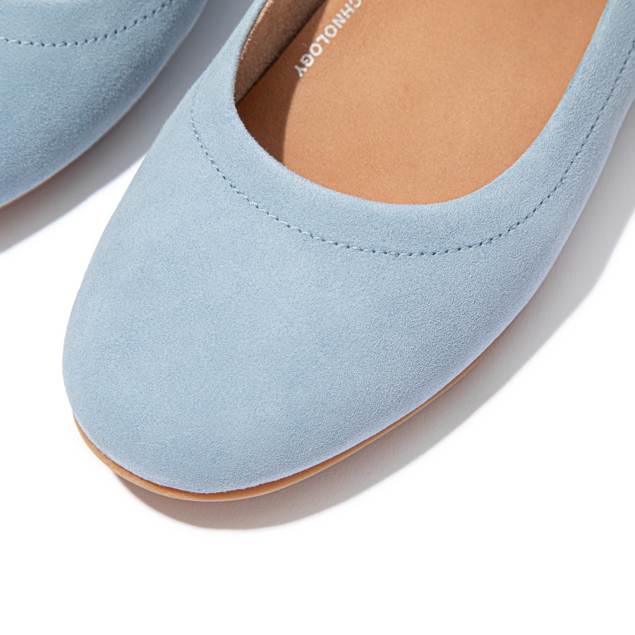 Fitflop ALLEGRO Suede Ballet Flats Pale Blue