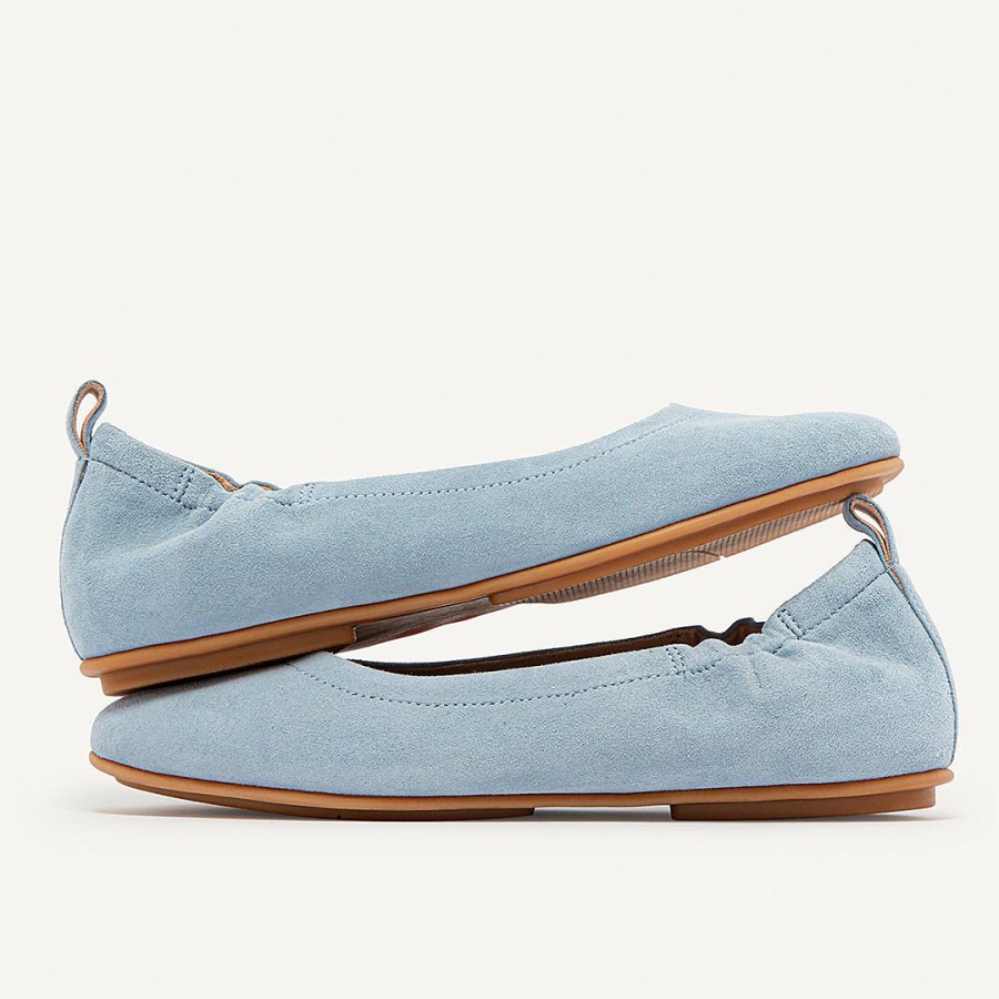 Fitflop ALLEGRO Suede Ballet Flats Pale Blue