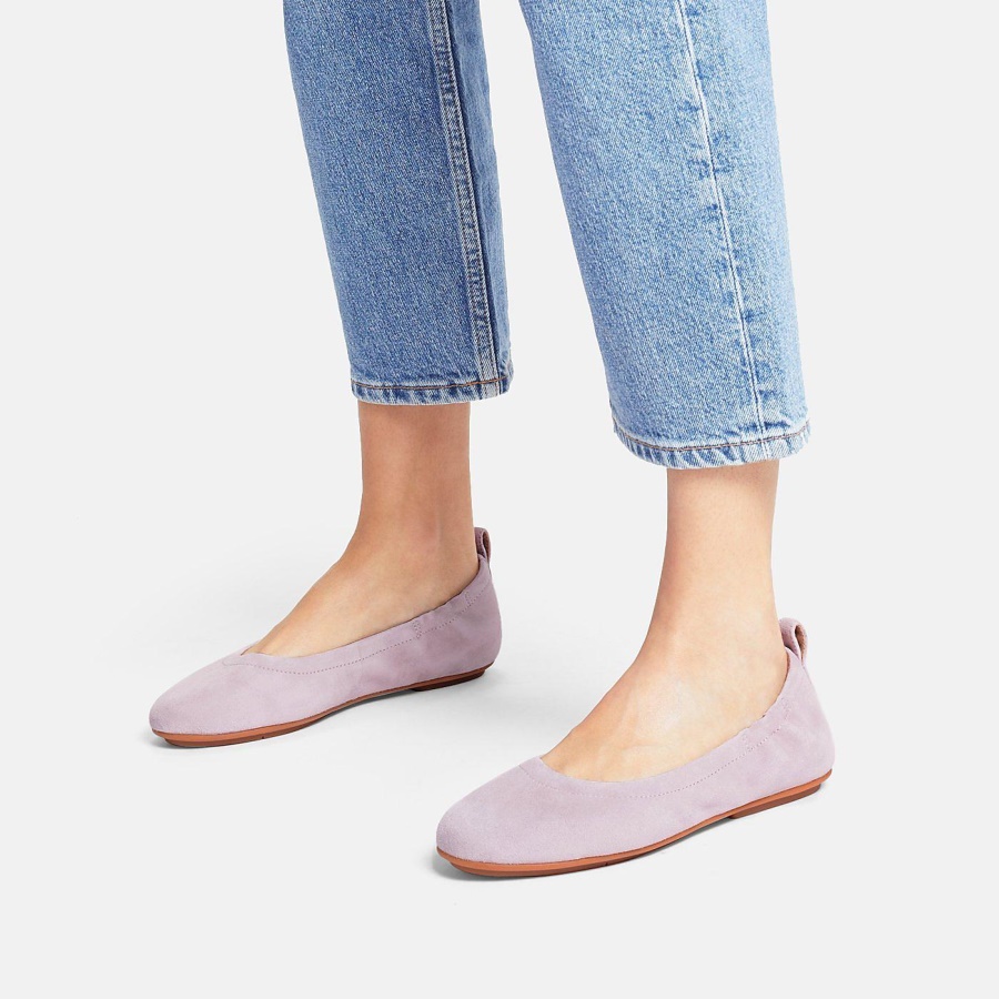 Fitflop ALLEGRO Suede Ballet Flats Soft Lilac