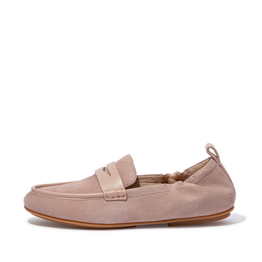 Fitflop ALLEGRO Suede Penny Loafers Naked Pink