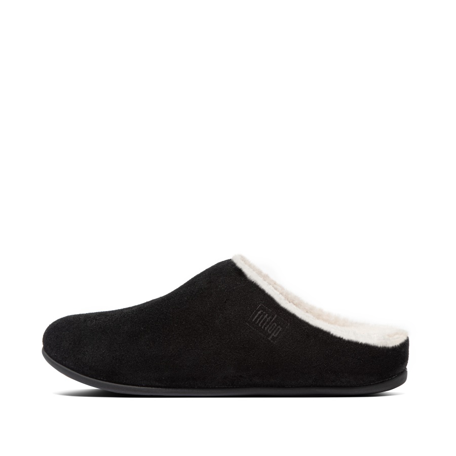 Fitflop CHRISSIE Shearling Suede Slippers Black