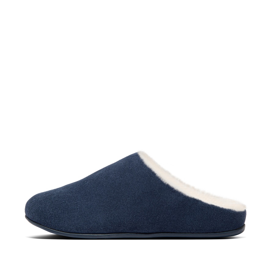 Fitflop CHRISSIE Shearling Suede Slippers Midnight Navy