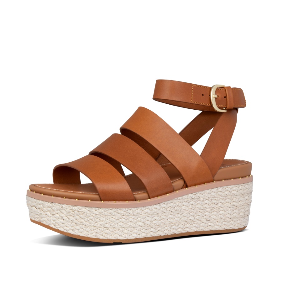 Fitflop ELOISE Espadrille Wedge Sandals Light Tan