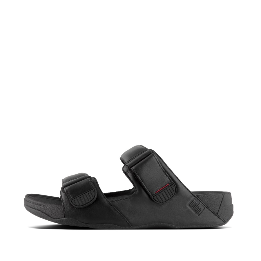 Fitflop GOGH Mens Leather Slides Black