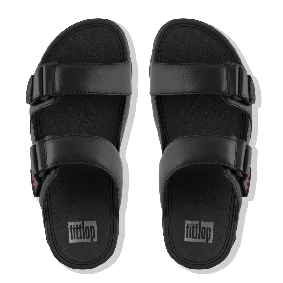 Fitflop GOGH Mens Leather Slides Black