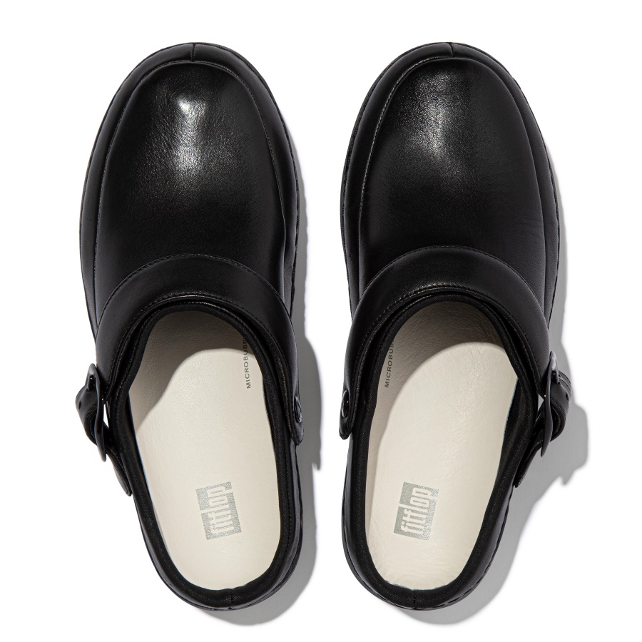 Fitflop GOGH PRO Superlight Leather Clogs Black