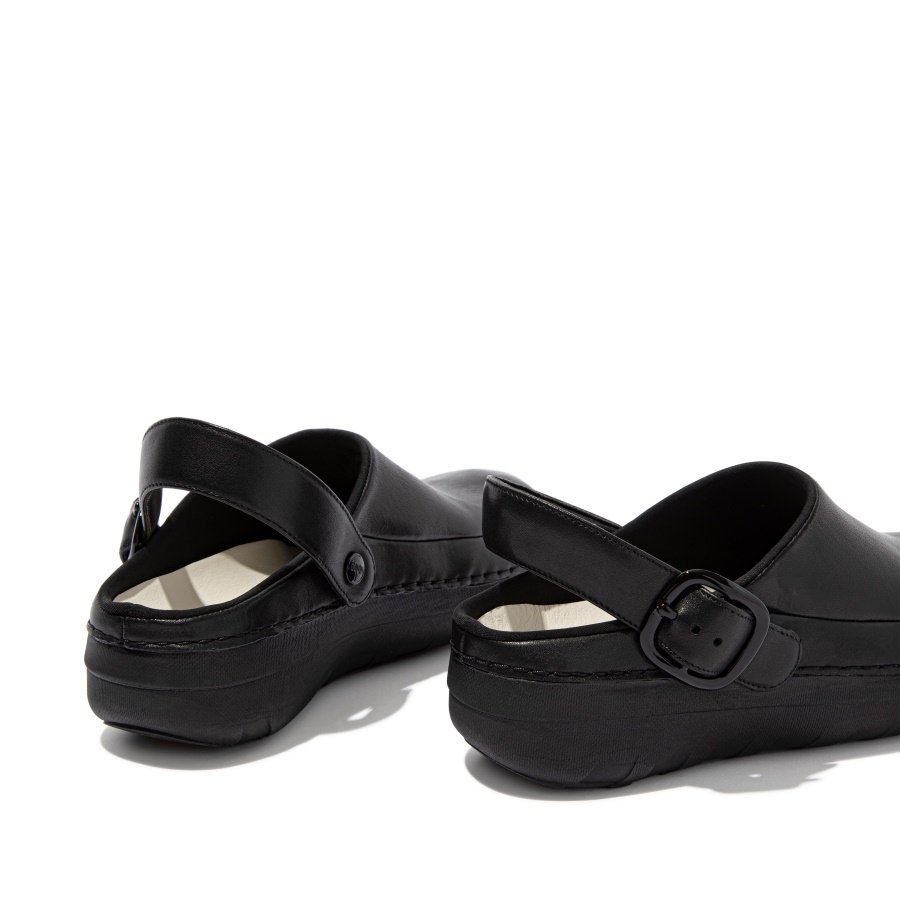 Fitflop GOGH PRO Superlight Leather Clogs Black