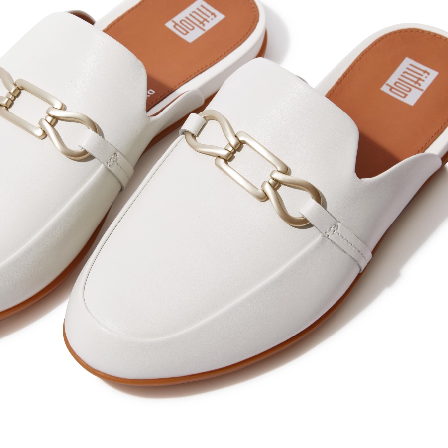 Fitflop GRACIE Chain Leather Mules Cream