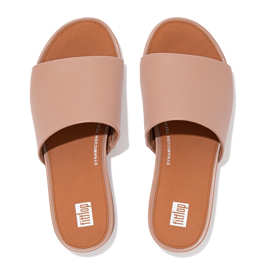 Fitflop GRACIE Leather Slides Beige