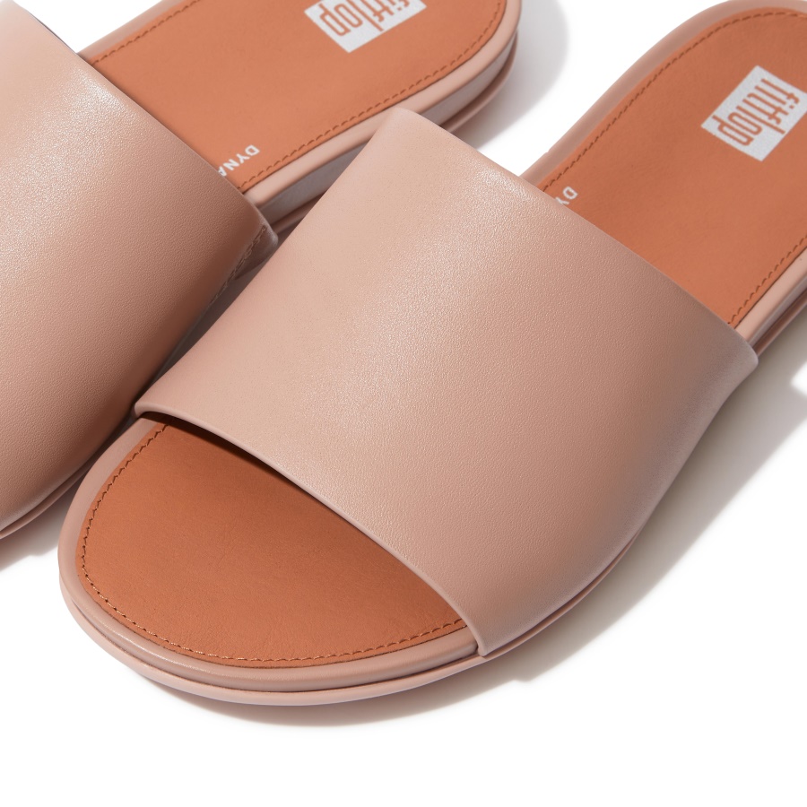 Fitflop GRACIE Leather Slides Beige