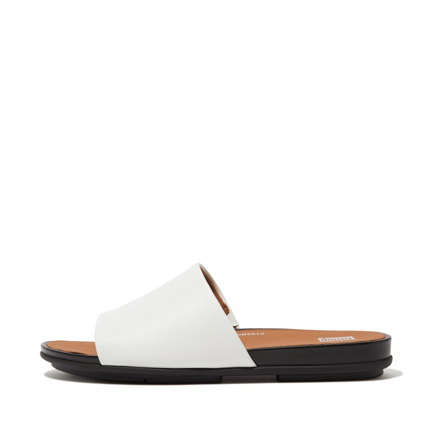 Fitflop GRACIE Leather Slides Cream