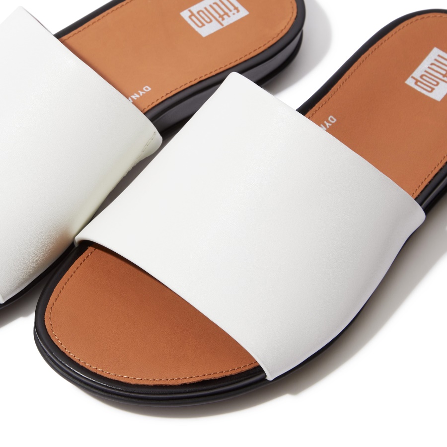 Fitflop GRACIE Leather Slides Cream