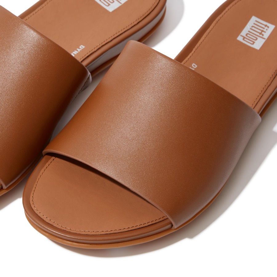 Fitflop GRACIE Leather Slides Light Tan