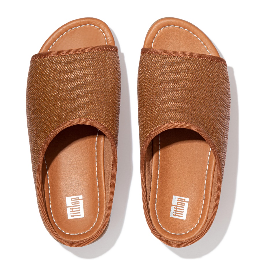 Fitflop IMOGEN Woven Slides Light Tan