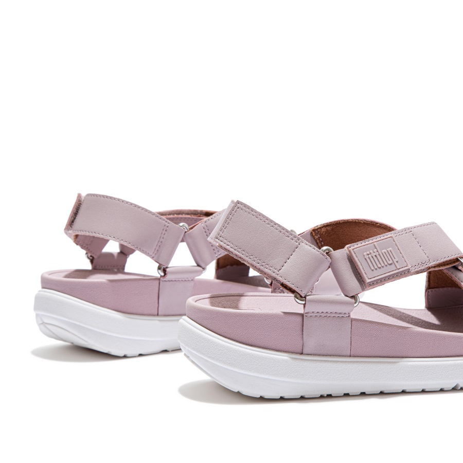 Fitflop LOOSH Leather Cross-Strap Sandals Soft Lilac