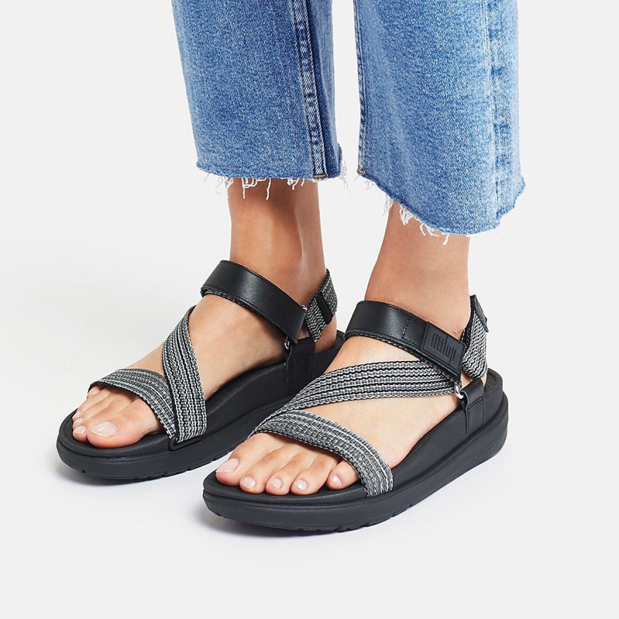 Fitflop LOOSH Webbing Z-Strap Sandals All Black