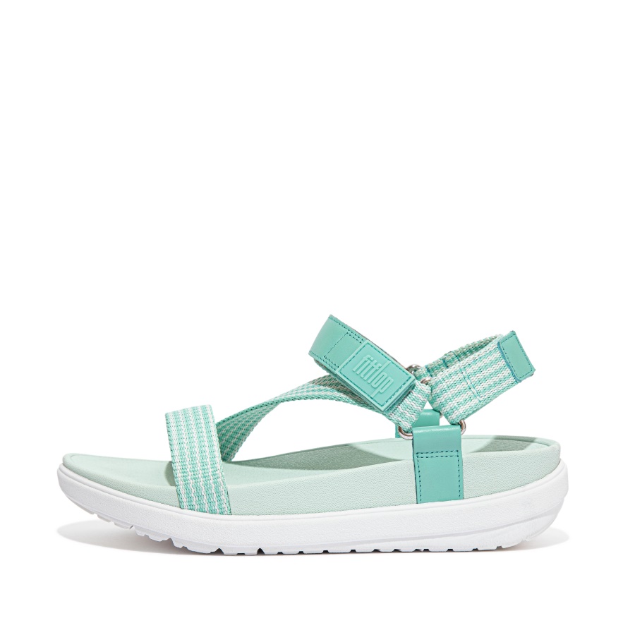 Fitflop LOOSH Webbing Z-Strap Sandals Sea Foam Green