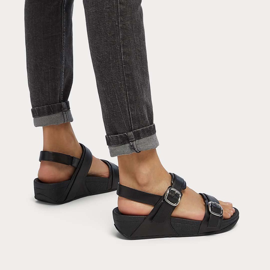 Fitflop LULU Adjustable Leather Sandals All Black