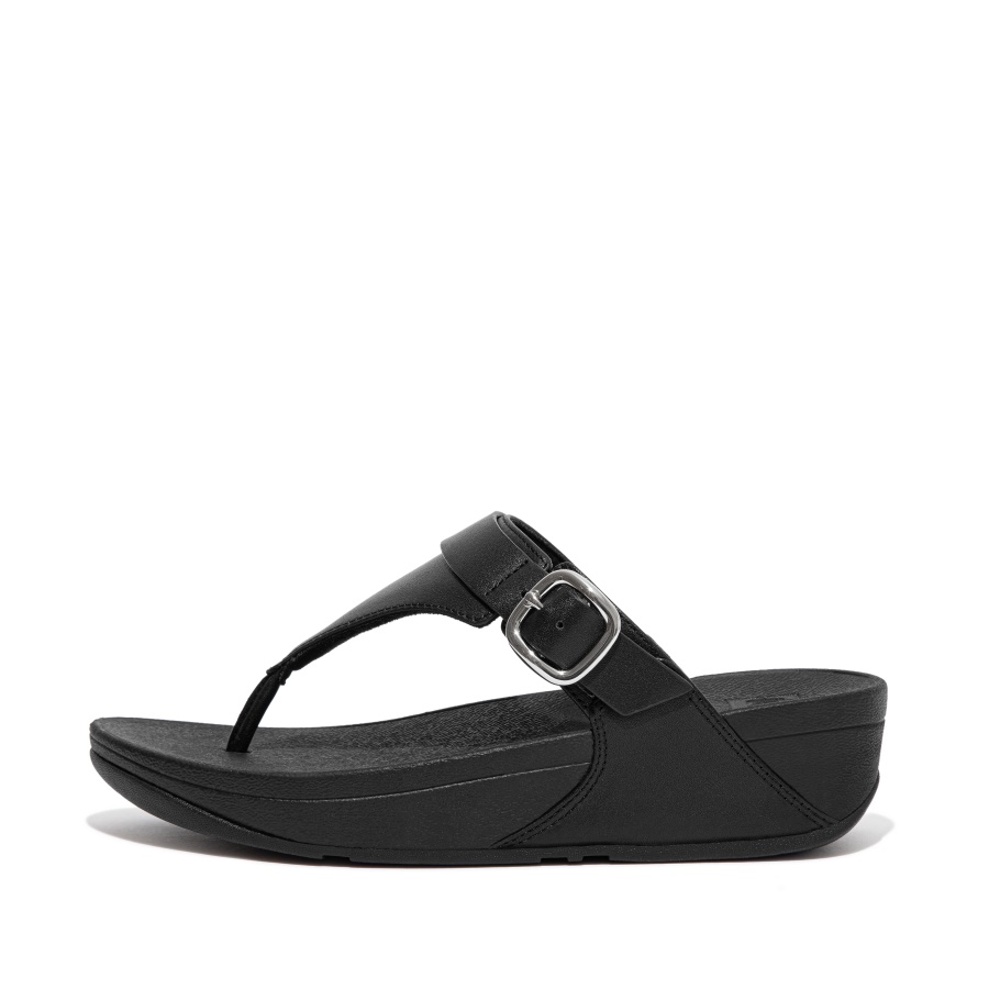 Fitflop LULU Adjustable Leather Toe-Posts All Black