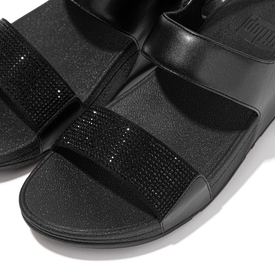 Fitflop LULU Crystal Back-Strap Sandals All Black