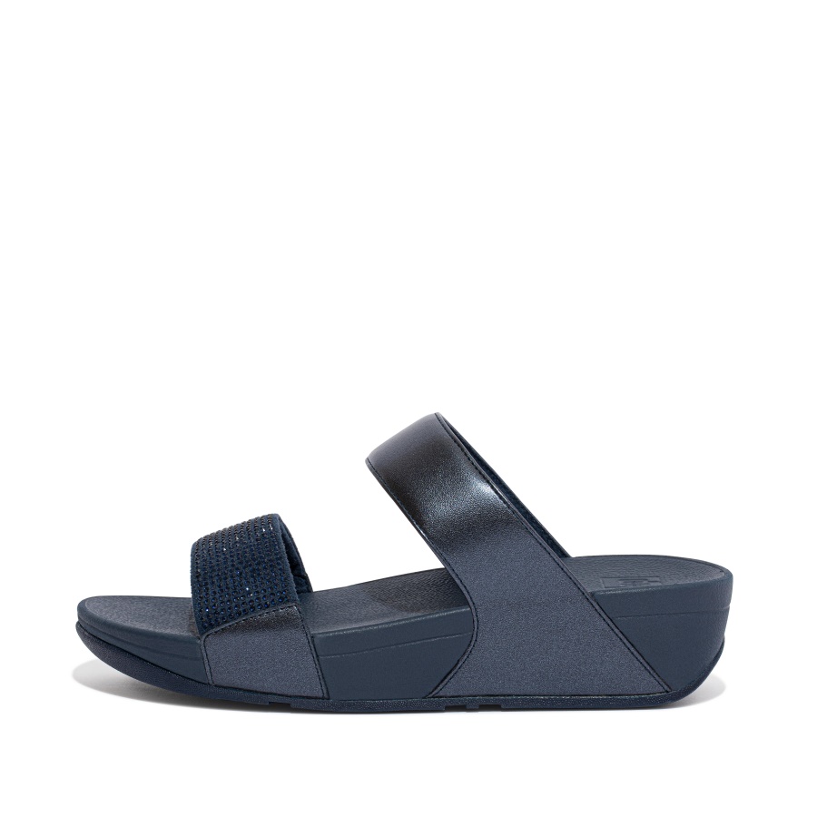 Fitflop LULU Crystal Slides Midnight Navy