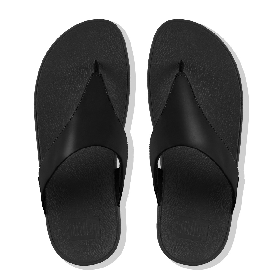 Fitflop LULU Leather Toe-Post Sandals Black