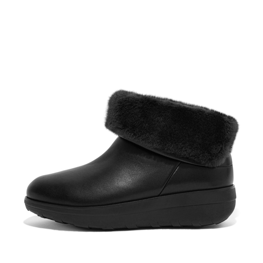 Fitflop MUKLUK SHORTY Waterproof Shearling-Lined Ankle Boots All Black