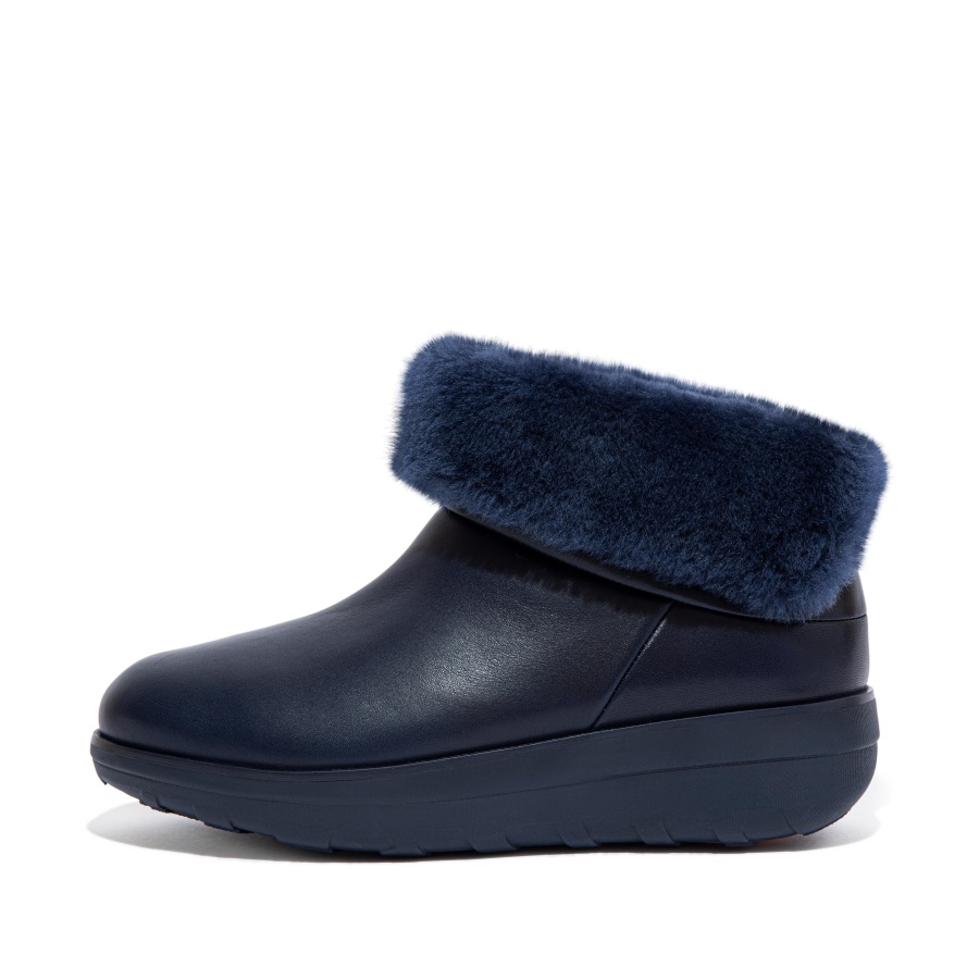 Fitflop MUKLUK SHORTY Waterproof Shearling-Lined Ankle Boots Midnight Navy