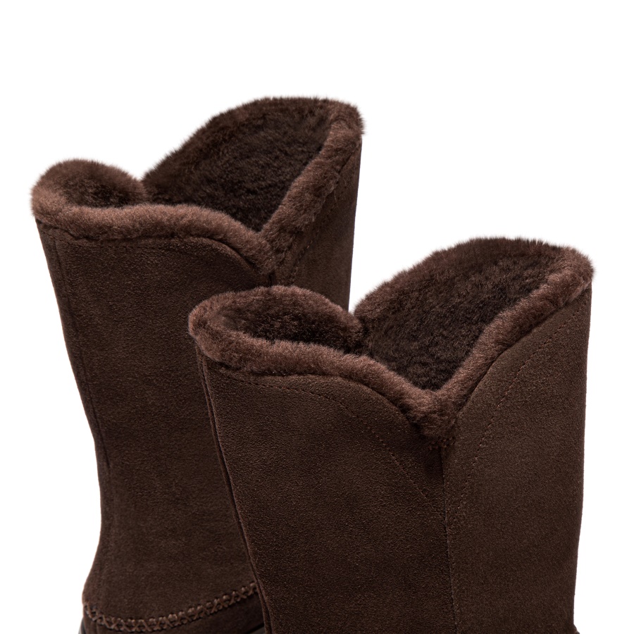 Fitflop MUKLUK Shearling-Lined Suede Calf Boots Brown Mix