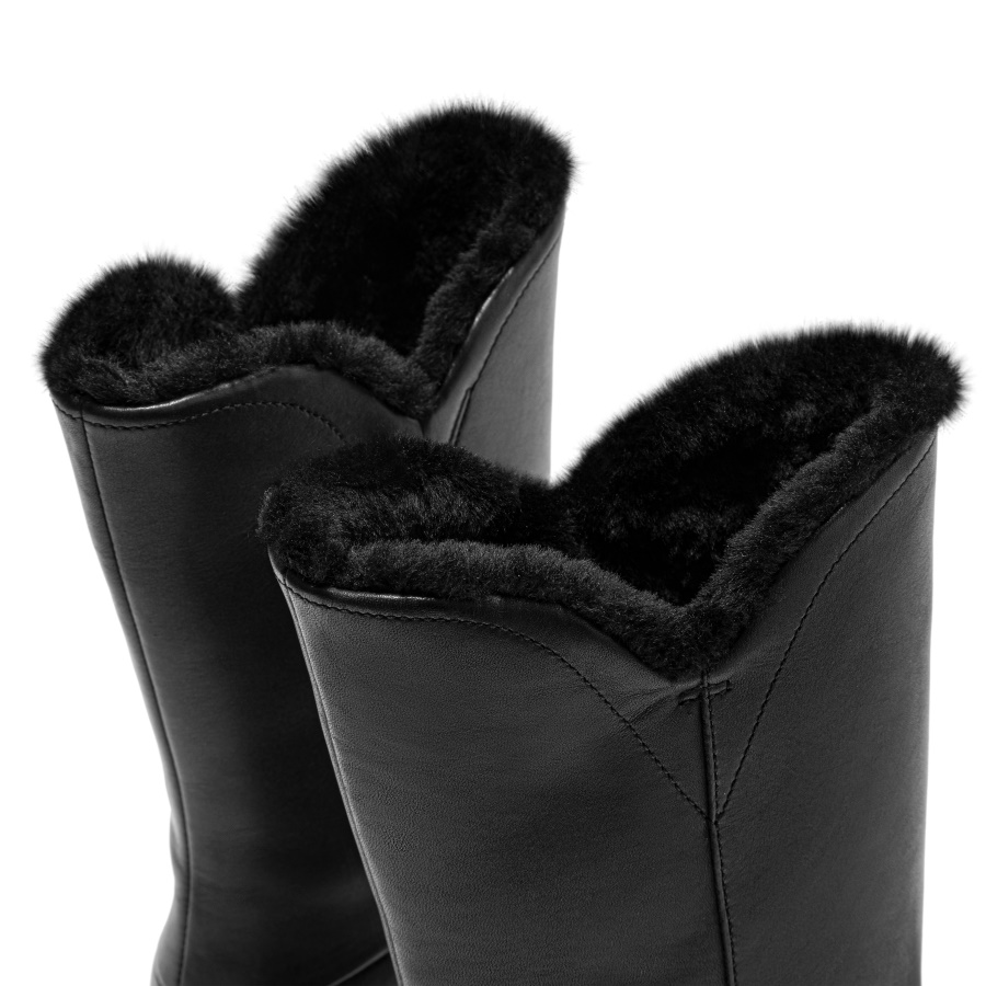 Fitflop MUKLUK Waterproof Shearling Calf Boots All Black