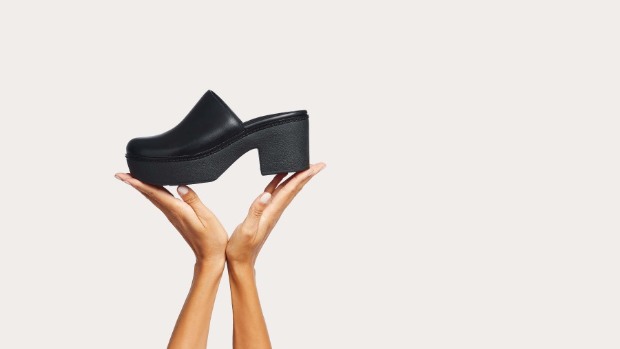 Fitflop PILAR Leather Mule Platforms All Black