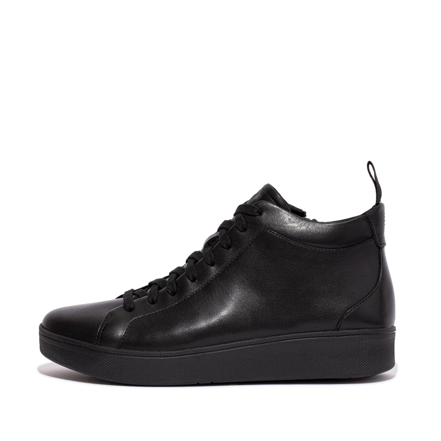 Fitflop RALLY Leather High-Top Sneakers All Black