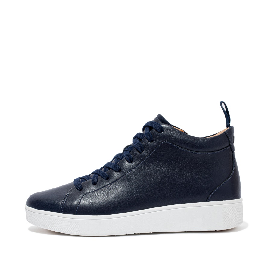 Fitflop RALLY Leather High-Top Sneakers Midnight Navy