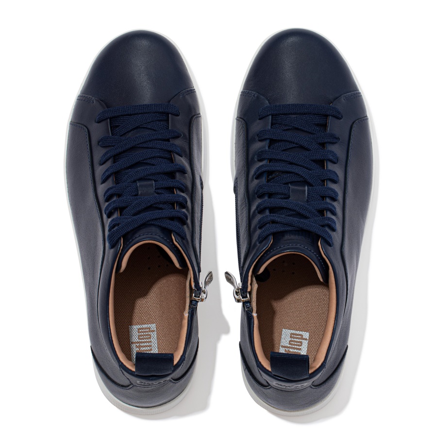 Fitflop RALLY Leather High-Top Sneakers Midnight Navy