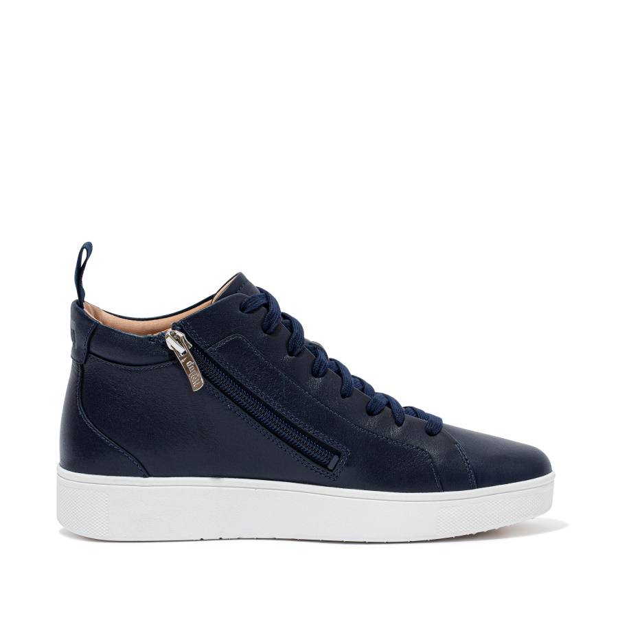 Fitflop RALLY Leather High-Top Sneakers Midnight Navy