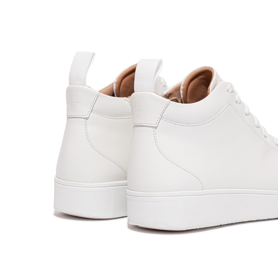 Fitflop RALLY Leather High-Top Sneakers Urban White