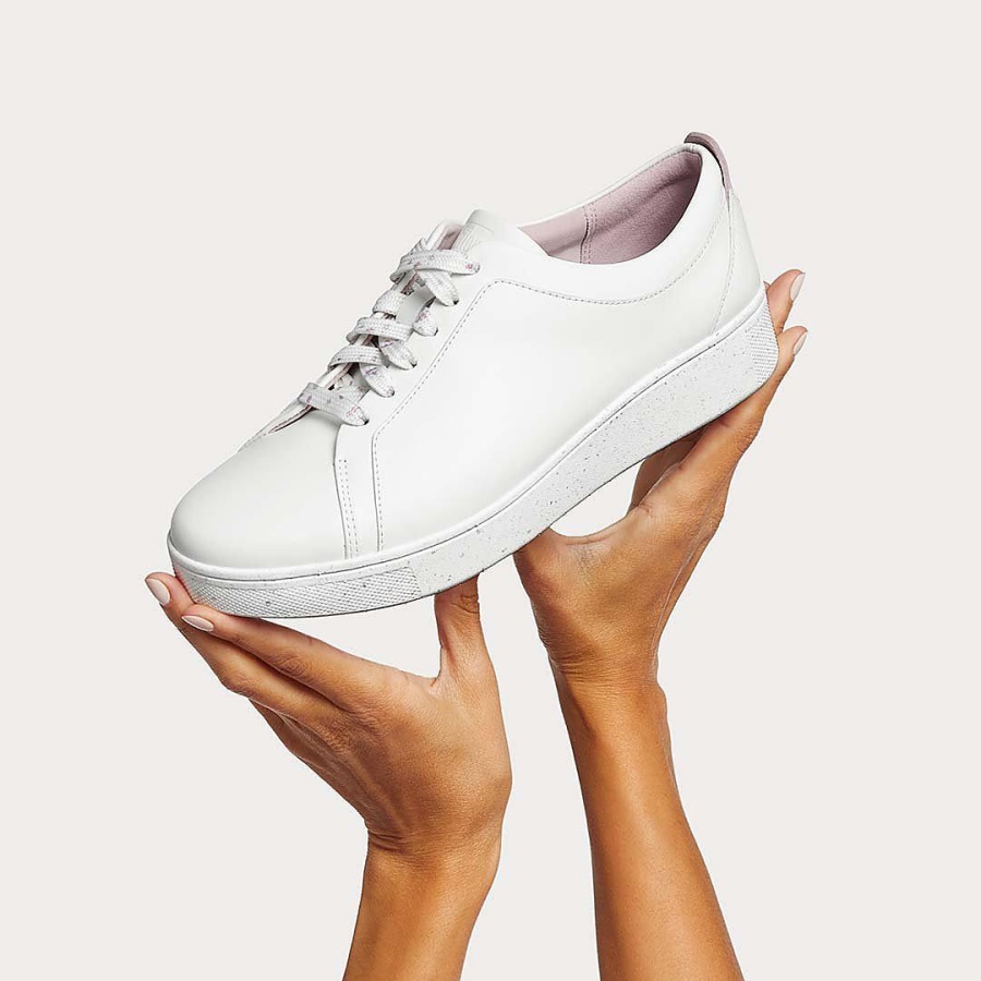 Fitflop RALLY Speckle-Sole Leather Sneakers Urban White Mix